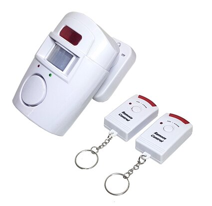 Alarm draadloos  met sensor bewegingsdetectie  + 2x afstandsbediening 