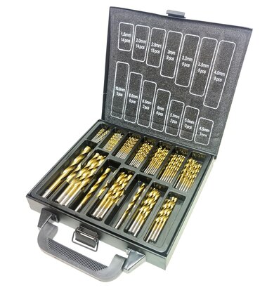 101 Delige metaal boren set titanium coated in metalen koffer 1,5 t/m 10mm