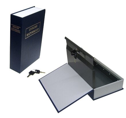 Boek in kluis met sleutel english dictionary veiligheid book safety metaal boekkluis woorden boek