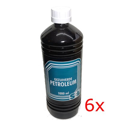 6X Gezuiverde Petroleum fles 1 liter