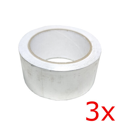 3X Aluminium rol tape 25m x 50mm x 0,03mm Isolatie, Dichten Van Naden, Waterdicht, Hittebestendig 