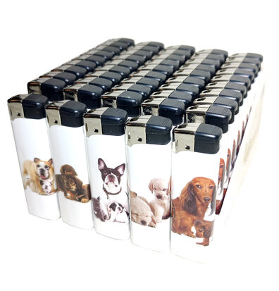 50 X Aansteker Pups honden print klik navulbaar afbeeldingen 