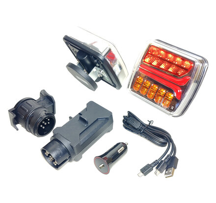 Draadloos oplaadbaar Magneet IP65 LED Verlichting set voor aanhanger of fietsdrager 10-30 V 7&13 polig