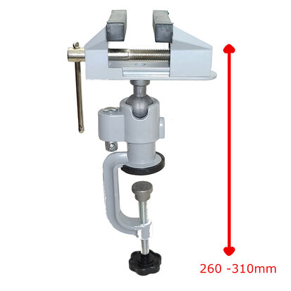 Tafel bankschroef  klein verstelbaar 360° draaibaar klem werkbank schroef 75mm stalen kaken 