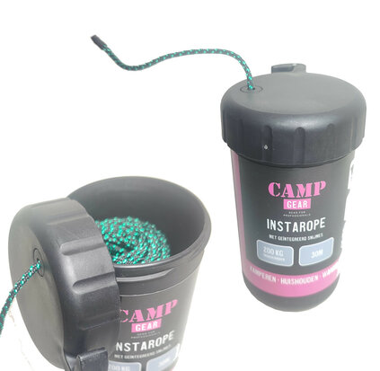 Touwdispenser met Snijmes 30 Meter Polyester Touw 3mm 200kg Trekkracht voor Kamperen, Klussen, Outdoor & Tuin