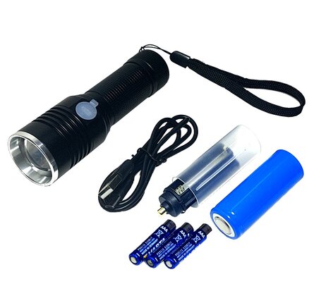 Led zaklamp hoge kwaliteit lamp oplaadbaar met zware xxl li-ion 26650 accu XML-T6 LED shock en waterproof