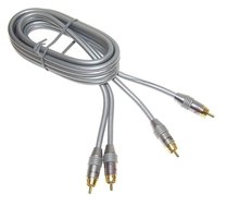 Tulp / RCA / cinch OFC kabel met metalen stekkers en 24K vergulde contacten 1,5 m