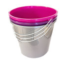 3-Huishoud-Emmer-set-10-liter-kleur-paars-roze-en-zilver