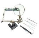 3e-Hand-Soldeerhulp-met-Loep-4-X-Pincet-Verstelbare-Klemmen-&amp;-Vergrootglas-Elektronica-Modelbouw-&amp;-Reparaties